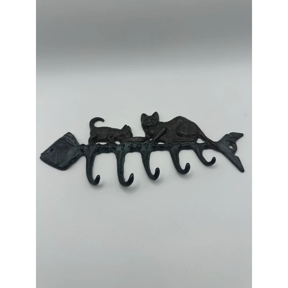 Cast Iron Wall Hooks Cats On A Fishbone 8